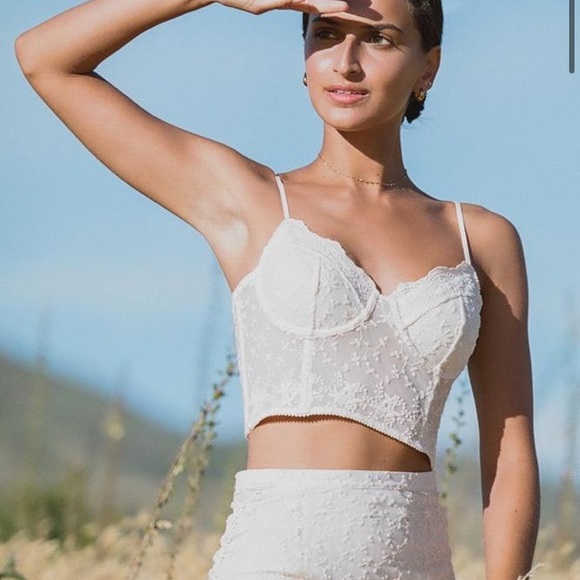 Spell Tops - SOLD Spell Le Gauze Lace Bustier medium NWT